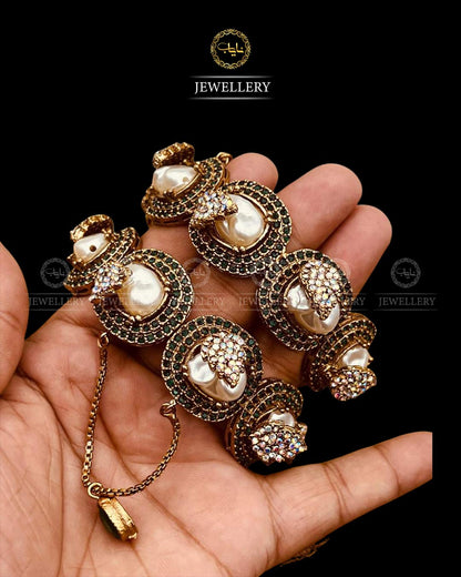 Turkish Mother Pearl Openable Bangles (pair)-2712