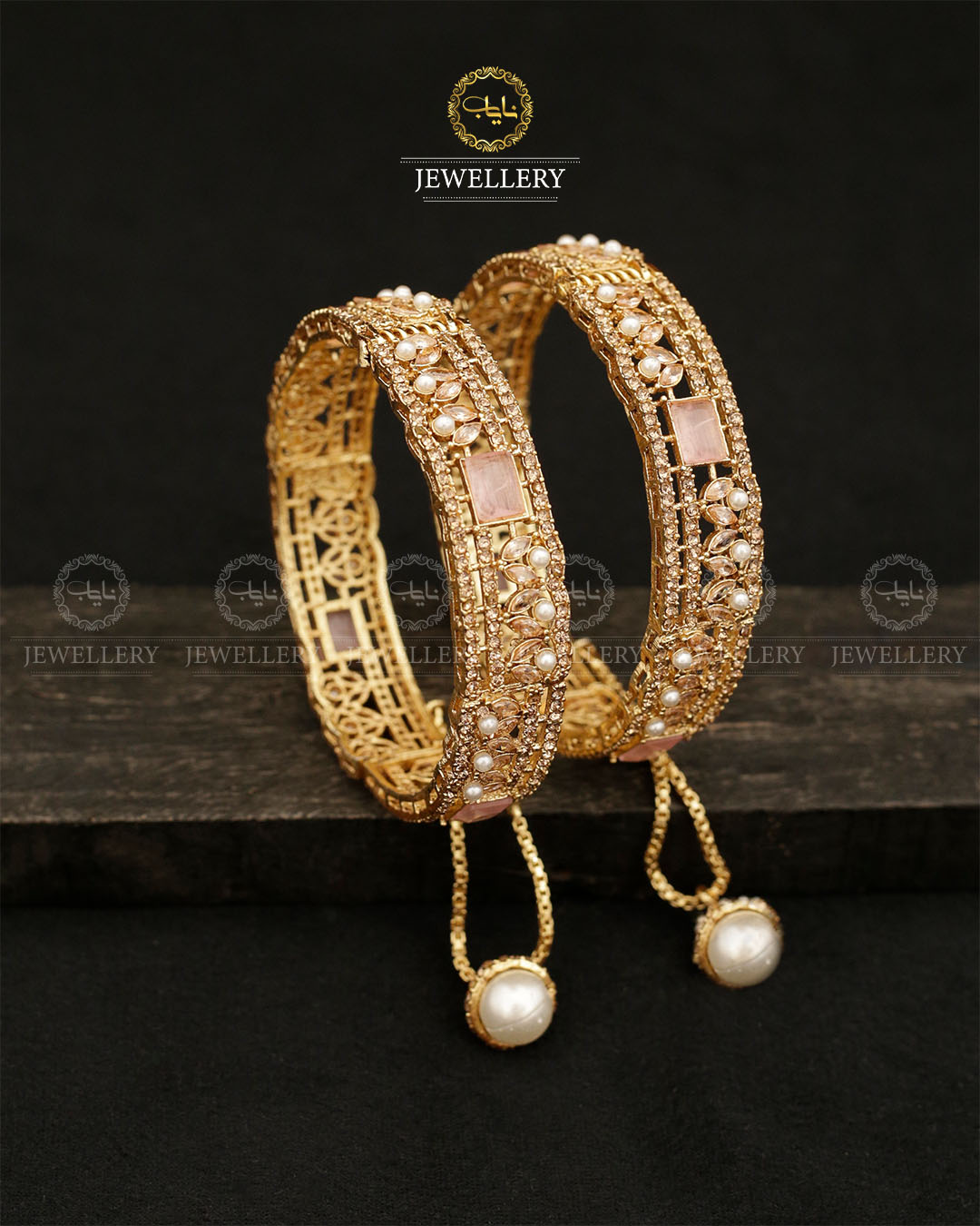 Zirconia Openable Bangles (pair) BL-5023