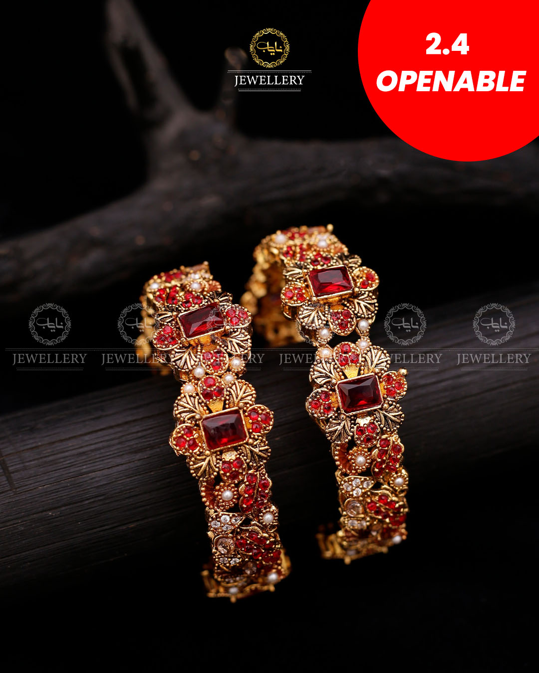 Premium Openable Bangles (pair)-2590 Nayab Jewellery