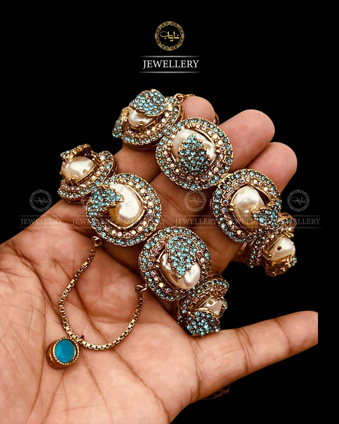 Turkish Mother Pearl Openable Bangles (pair)-2712