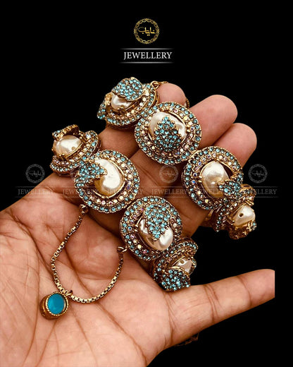 Turkish Mother Pearl Openable Bangles (pair)-2712