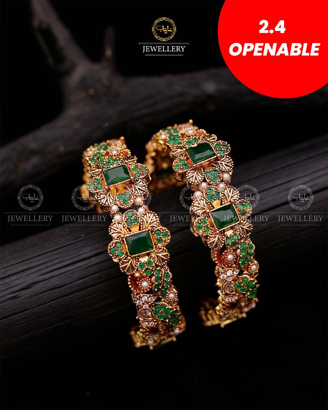 Premium Openable Bangles (pair)-2590 Nayab Jewellery