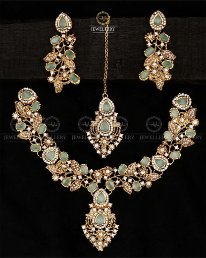 Turkish Necklace set-2570-Golden Nayab Jewellery