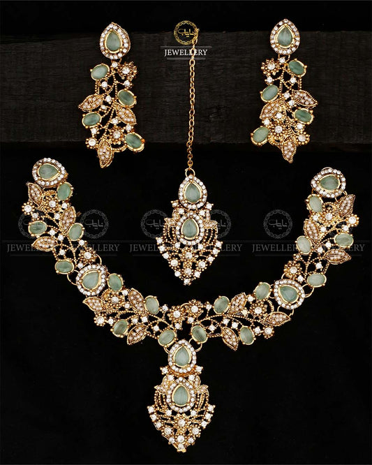 Turkish Necklace set-2570-Golden Nayab Jewellery