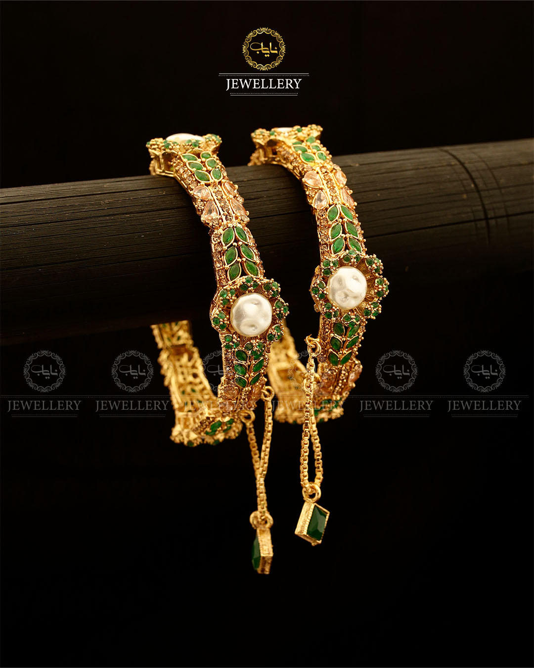 Sundas Flower square bangles (pair)-2682