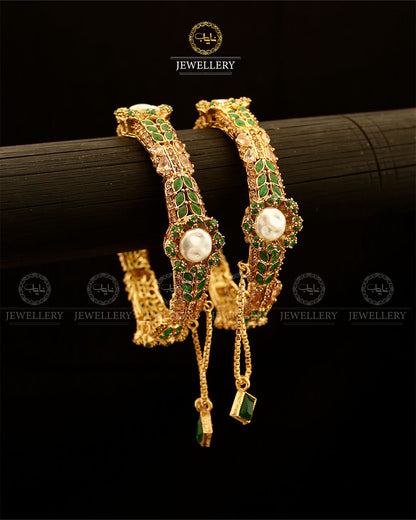 Sundas Flower square bangles (pair)-2682