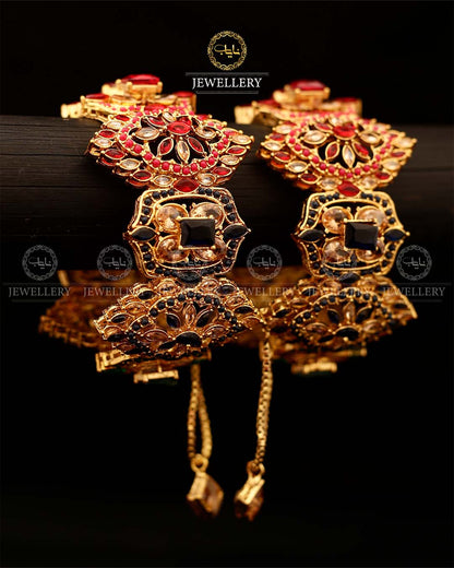 Zirconia Wide Openable Bangles (pair)-2923