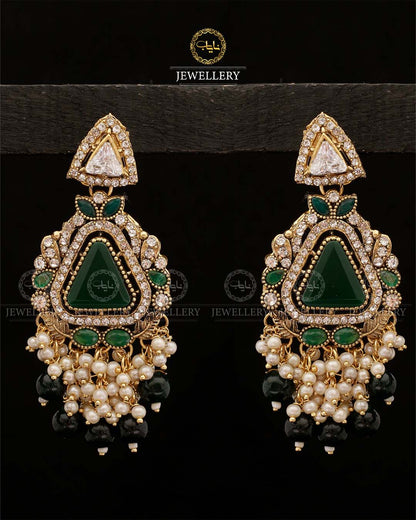 Dimond Cutt Earrings E-3010-Golden