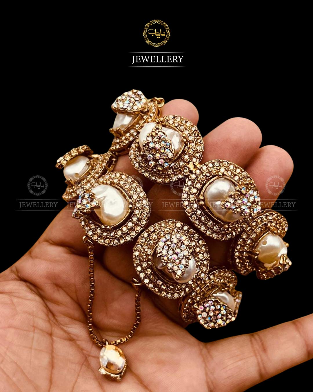 Turkish Mother Pearl Openable Bangles (pair)-2712