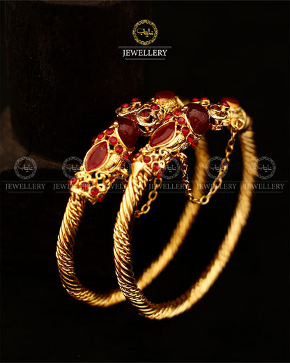Madrasi Round openable Bangles (pair)-2928