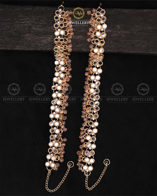 Dots Kundan Anklets Pazaib (pair)-2734 Nayab Jewellery