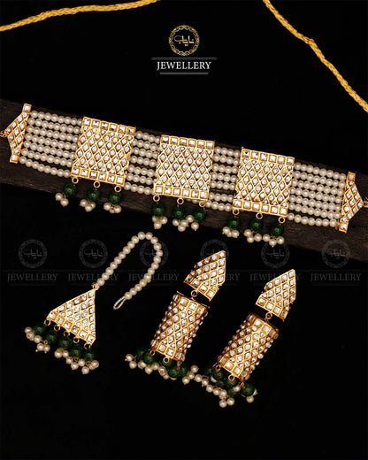 Thappa kundan Chokar with jhumka-2827