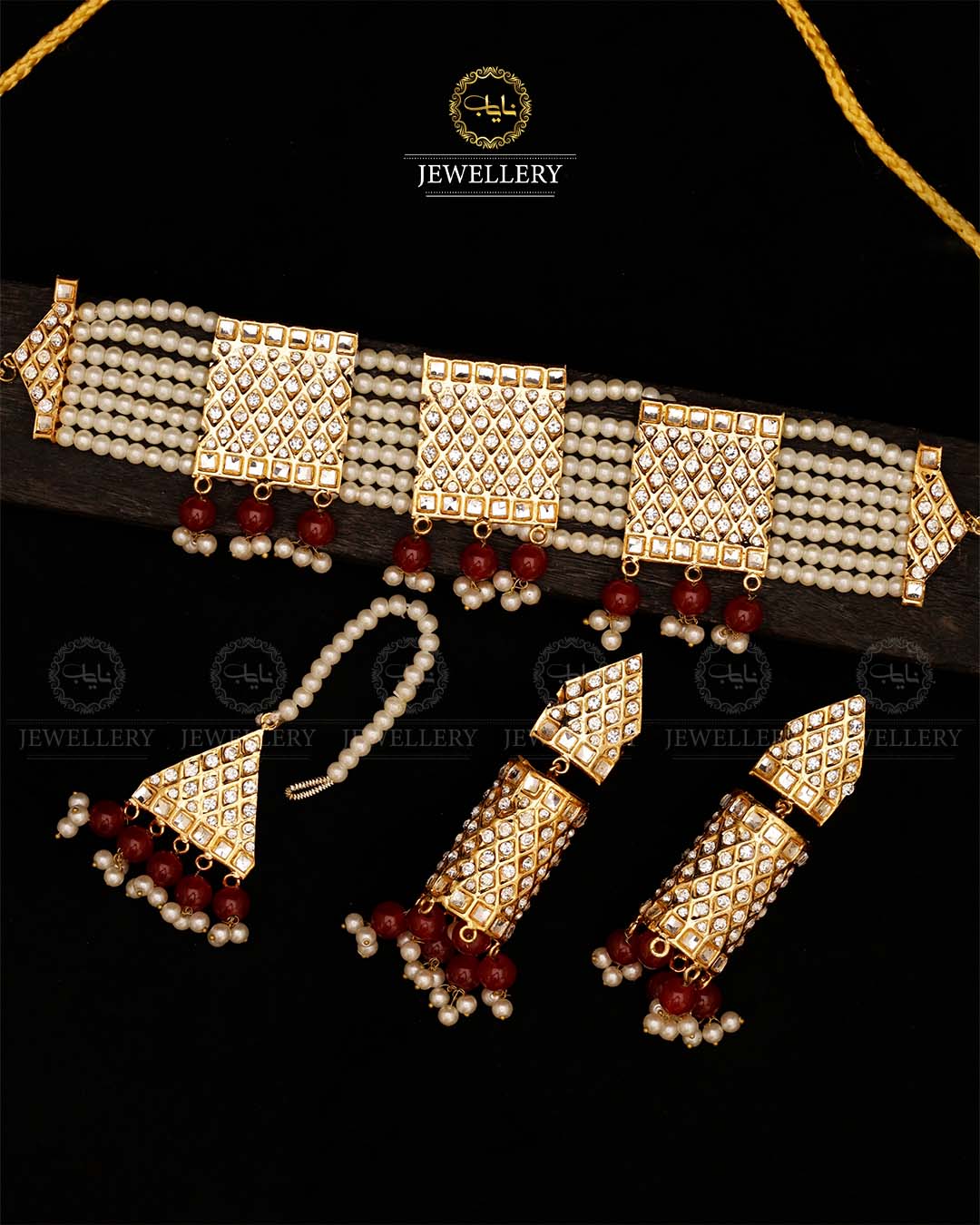 Thappa kundan Chokar with jhumka-2827