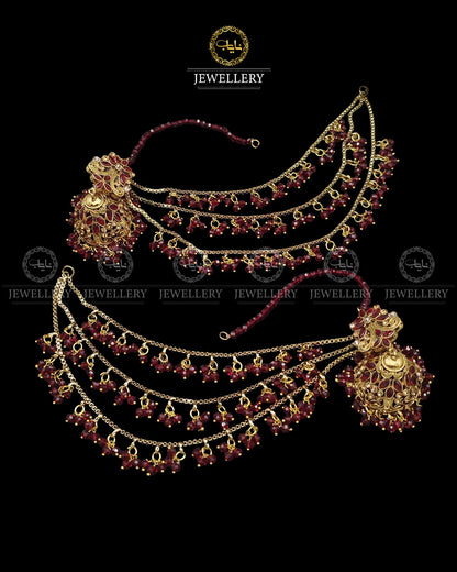 Mariam Designer Antique Polish 3 Layers Sahara Jhumki E-300