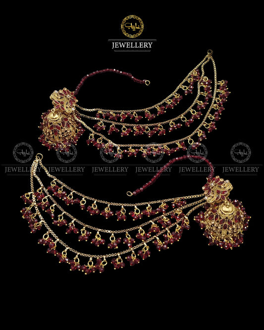 Mariam Designer Antique Polish 3 Layers Sahara Jhumki E-300