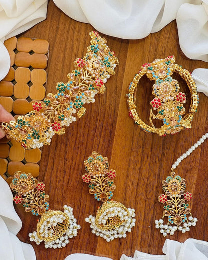 Noratan Collar set with Openable Bangles combo-2496 Nayab Jewellery