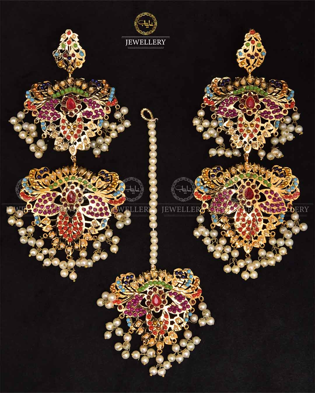 Hyedrabadi big size Earrings Tika set-2279