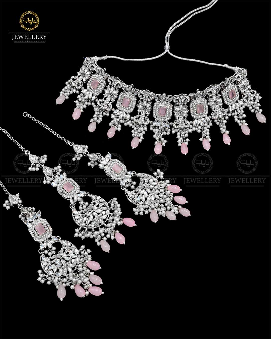 Kundan Collar (flexible) set with sahara Earrings Tika NJ-1904-S