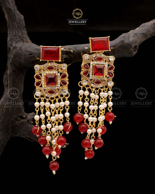 Turkish Long Tassel Earrings -2555 Nayab Jewellery