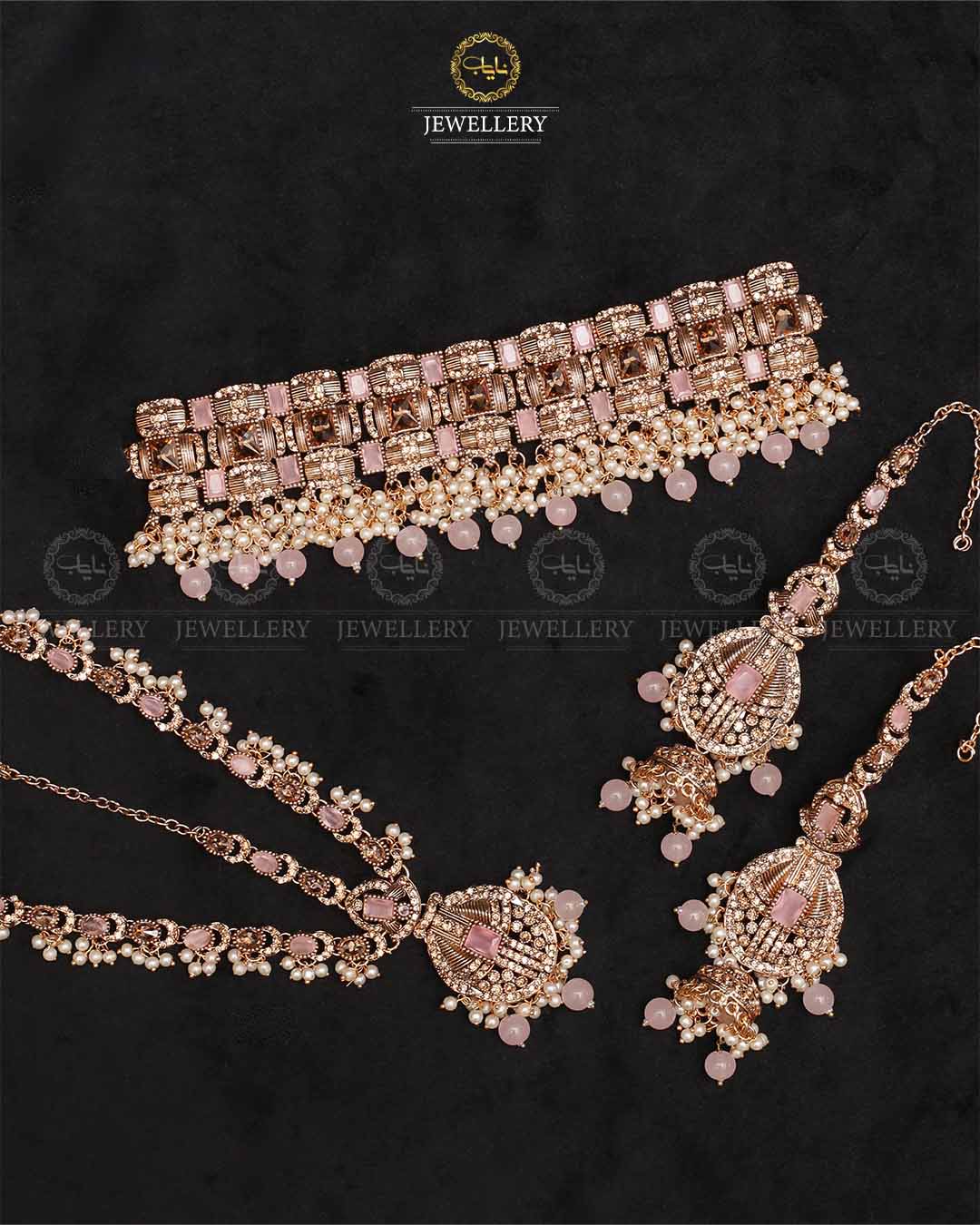 Rajwadi Chokar Bridal set with matha patti-2254-Golden