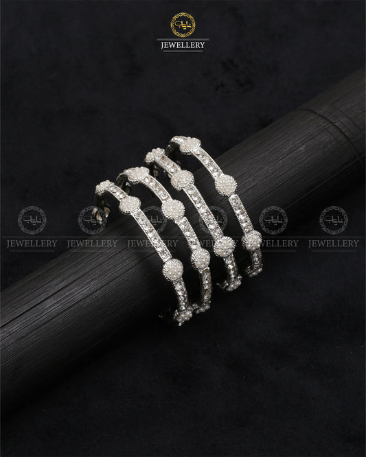 Fancy 4 pcs Bangles for kids-2455-Silver Nayab Jewellery