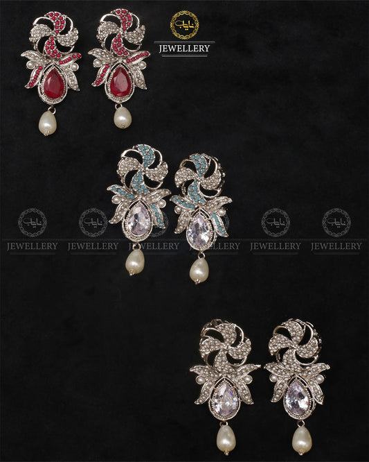 Noor e Jahan Earrings Silver-2468 Nayab Jewellery