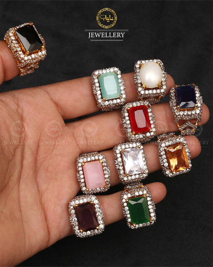 Jarao Stones Adjustable Ring-2492 Nayab Jewellery