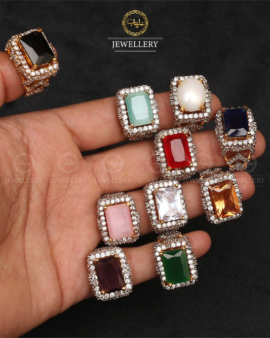 Jarao Stones Adjustable Ring-2492 Nayab Jewellery