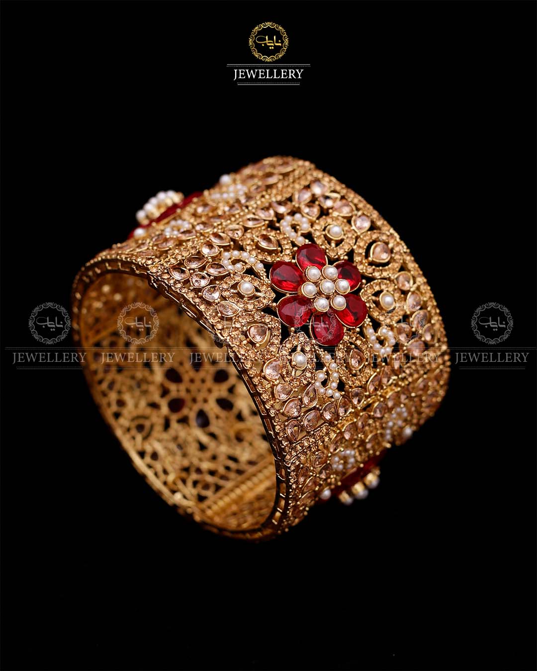 Floral Bridal Openable Bangle (Each)-2594 Nayab Jewellery