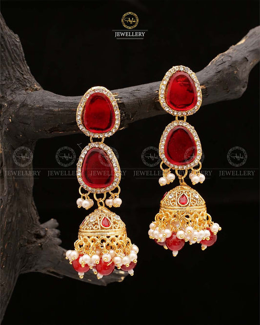 Shahi Long Jhumka-2563-Golden Nayab Jewellery