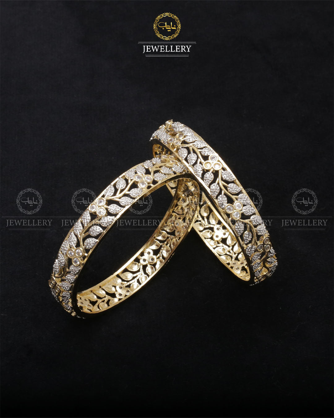 American dimond jarao Bangles (pair)-2451 Nayab Jewellery