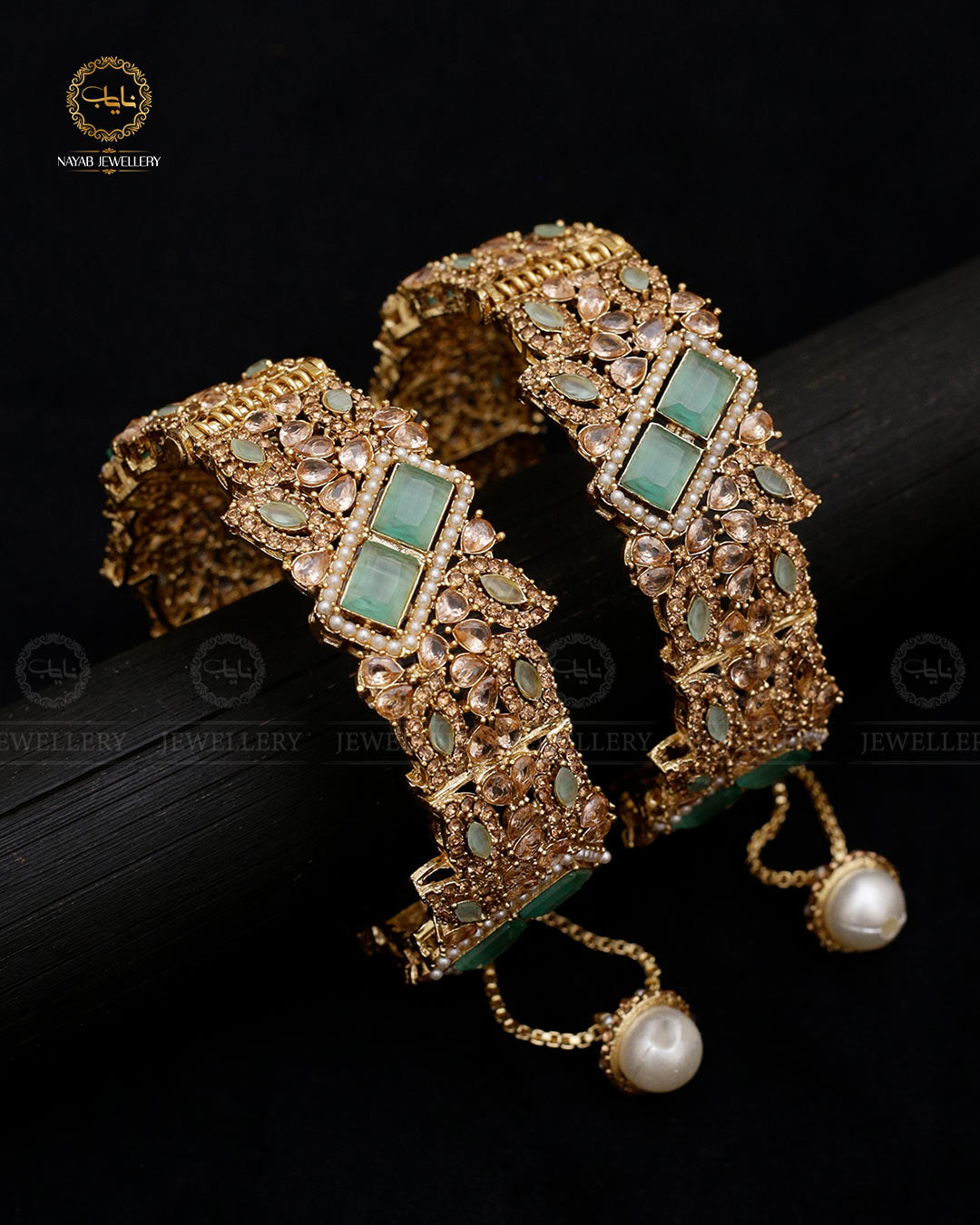 Mother Pearl Openable Bangles (pair) Egyptian Openable Bangles BL-5069