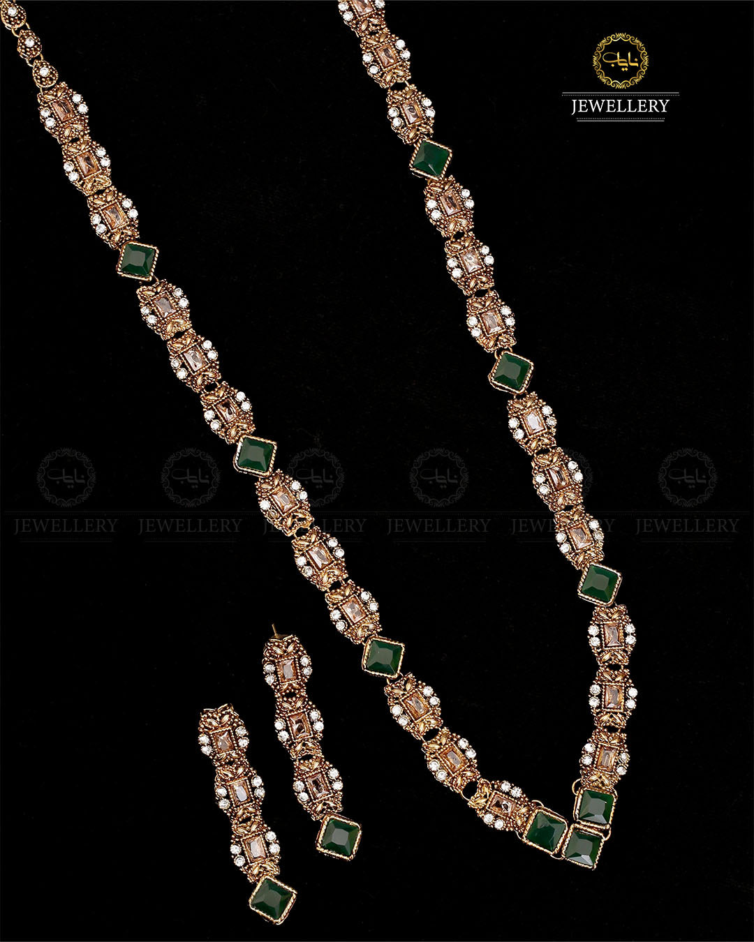 Egyptian Mala set in Antique Polish NJ-1791