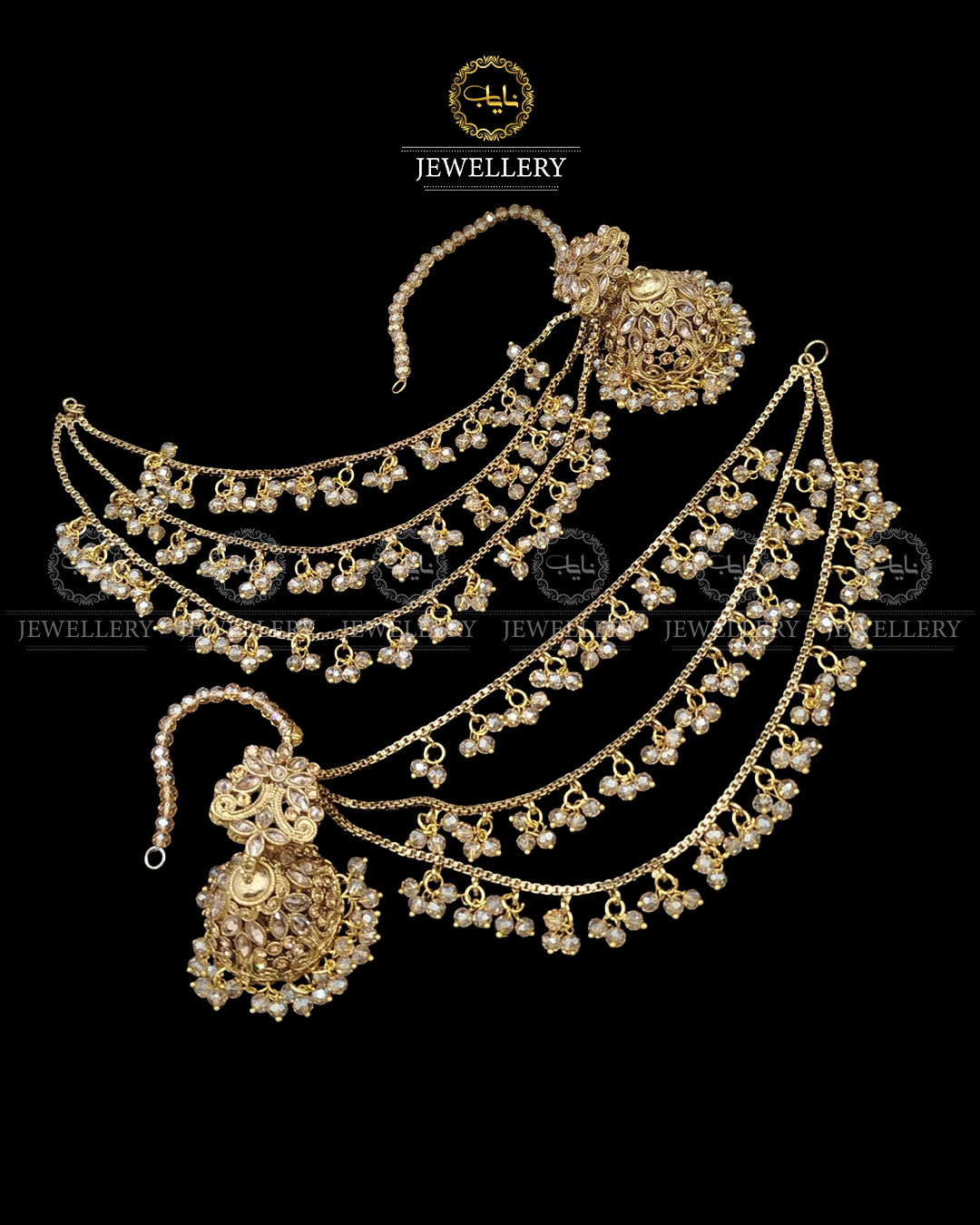 Mariam Designer Antique Polish 3 Layers Sahara Jhumki E-300