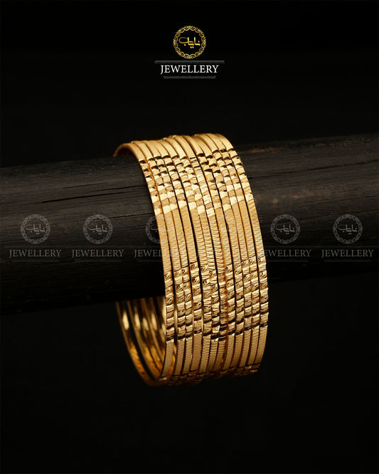 Gold look 12 pcs Indian Bangles BL-5030