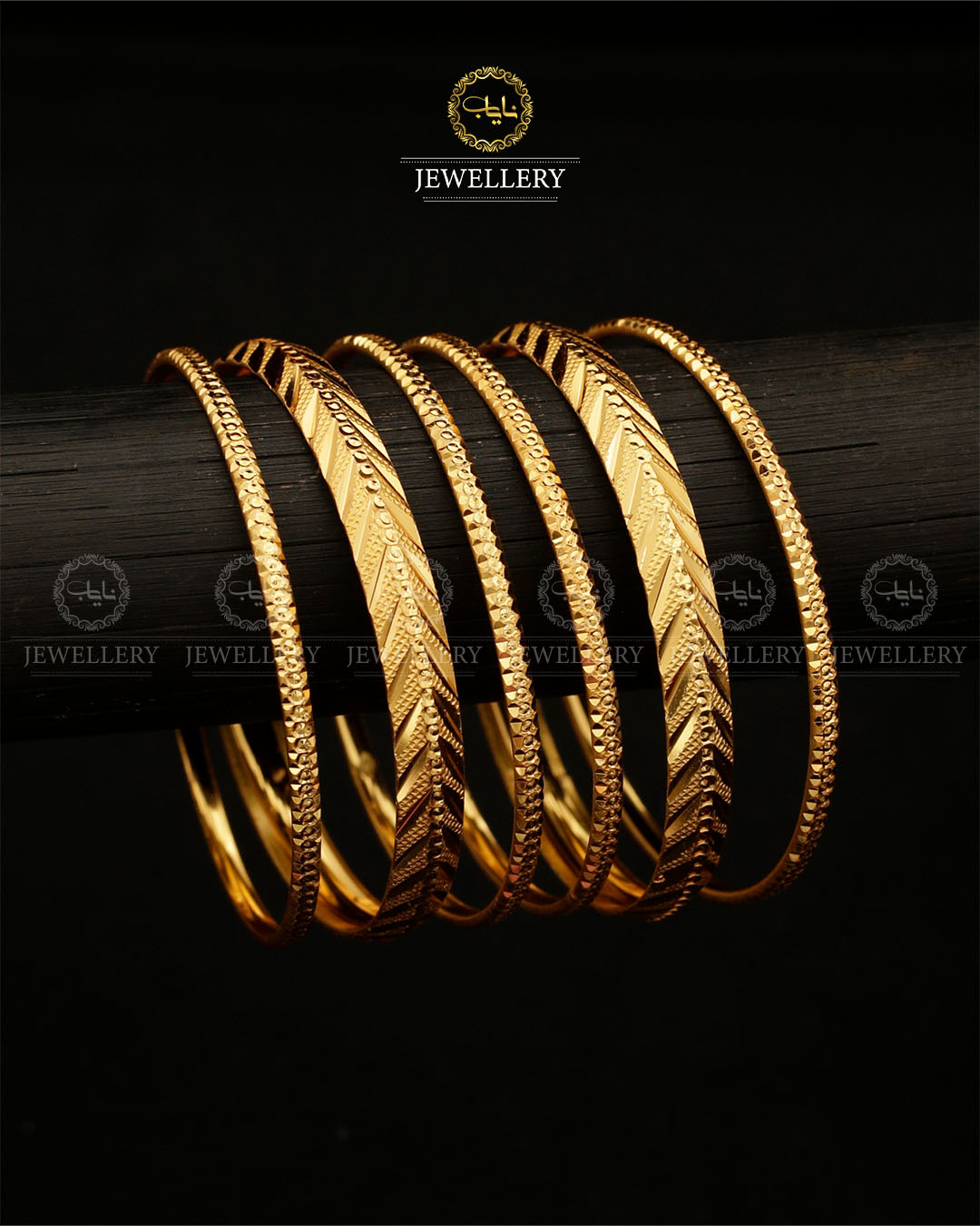 Gold look 6 pcs Indian Bangles BL-5032