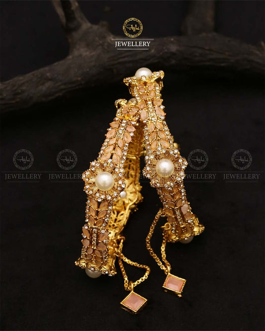 Sundas Flower square bangles (pair)-2682 Nayab Jewellery