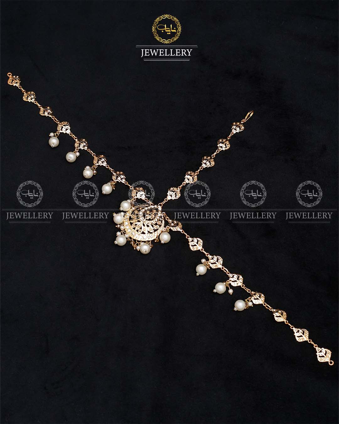 Gold plated Hyedrabadi Matha patti A-6020