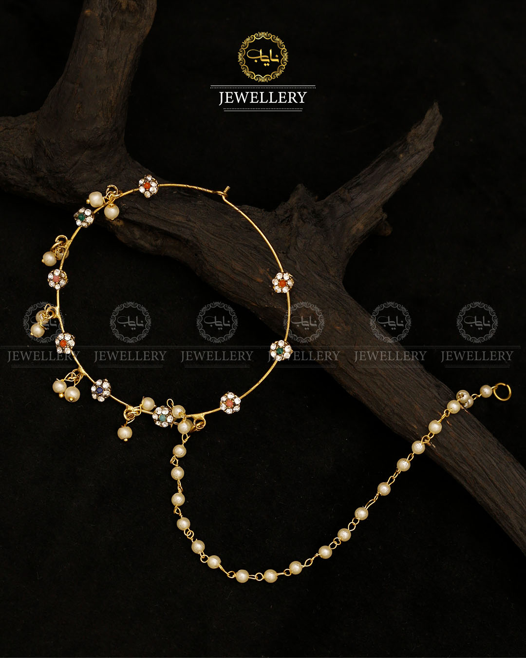 Gold plated Bridal Nath (nose ring)-2806