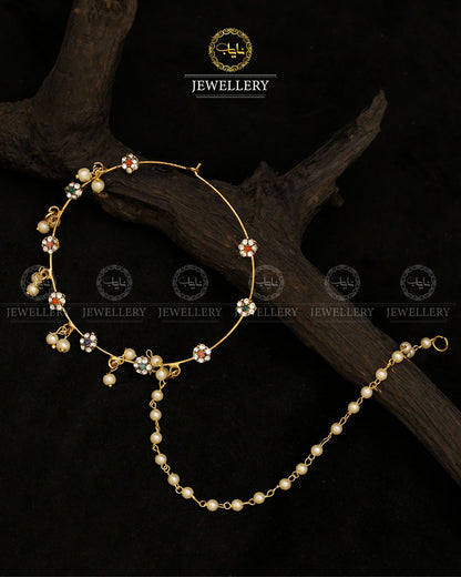 Gold plated Bridal Nath (nose ring)-2806