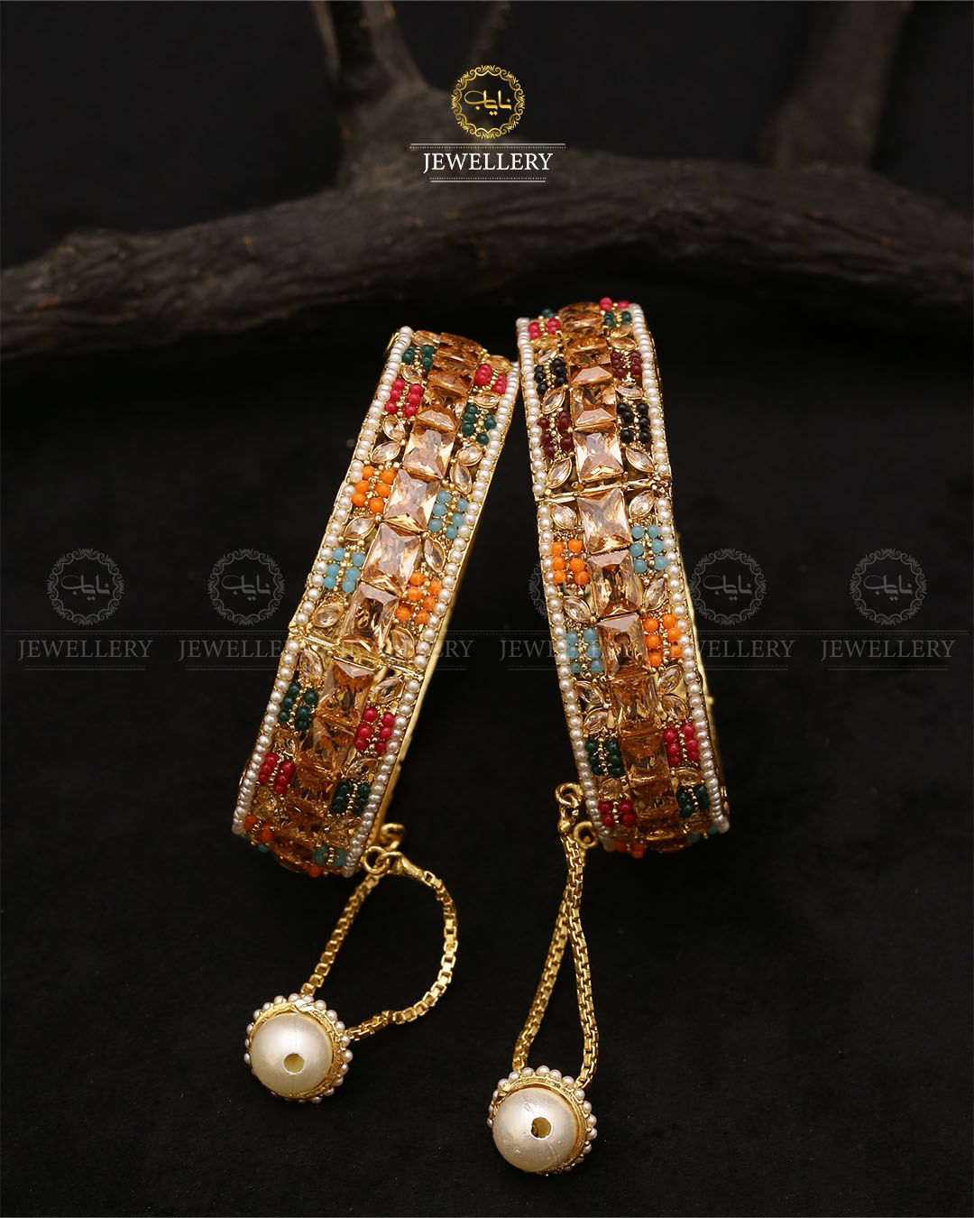 Nusrat Noratan Openable bangles (pair)-2681 Nayab Jewellery