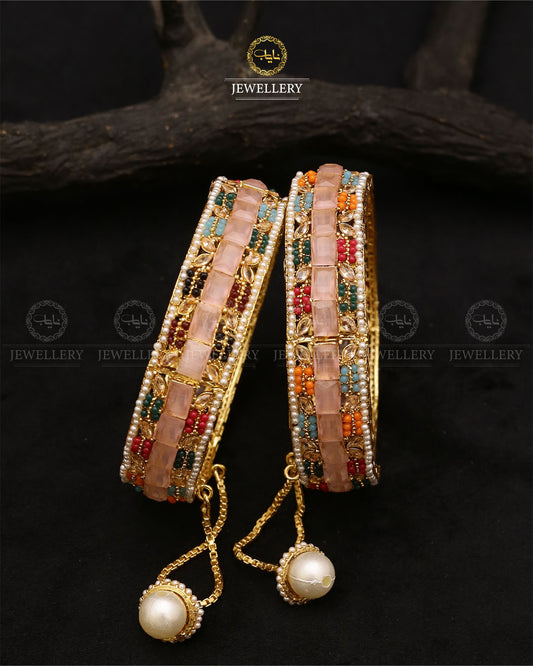 Nusrat Noratan Openable bangles (pair)-2681 Nayab Jewellery