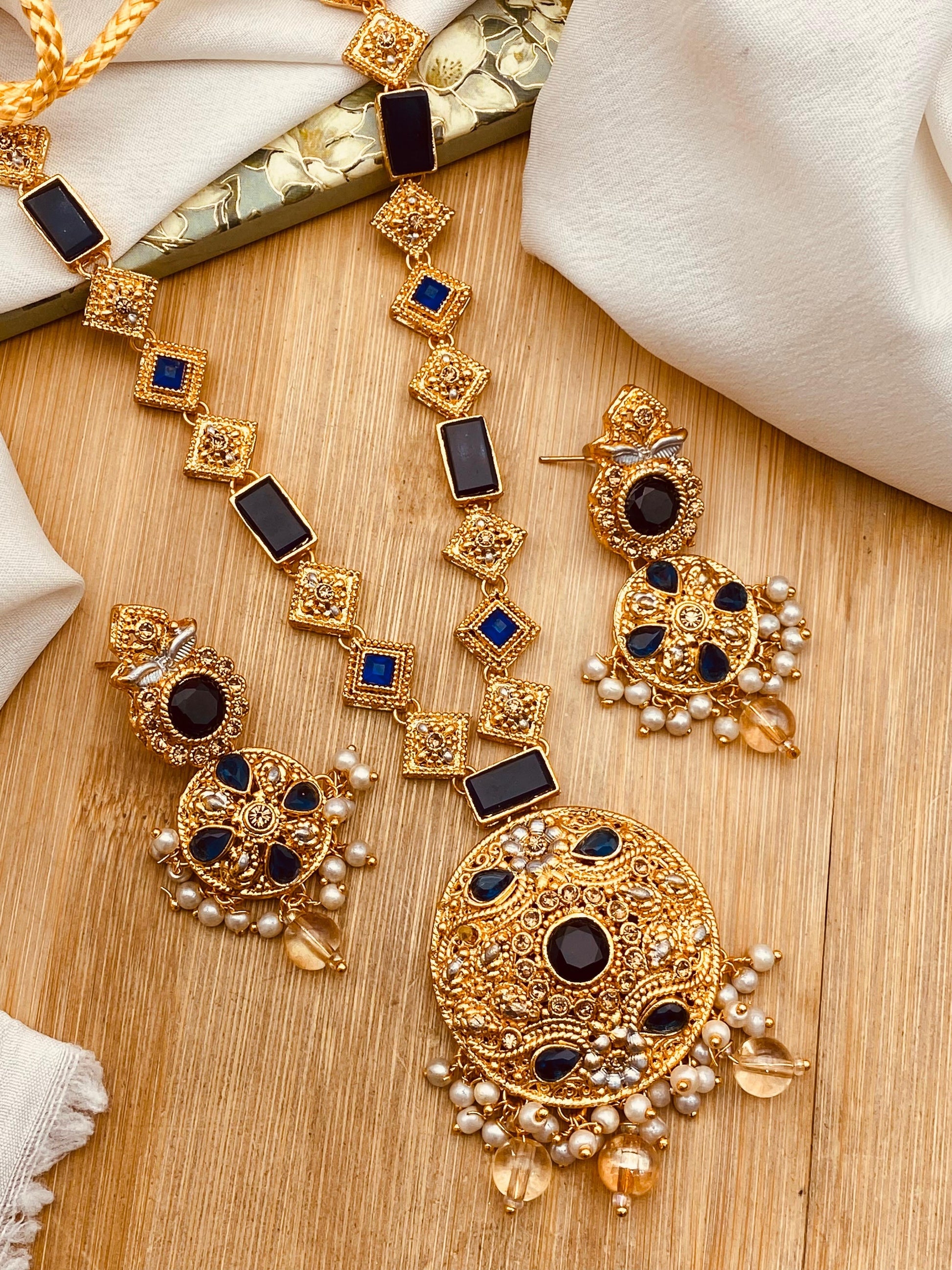 Latest Style Egyptian Mala With Earring NJ-1503 Nayab Jewellery