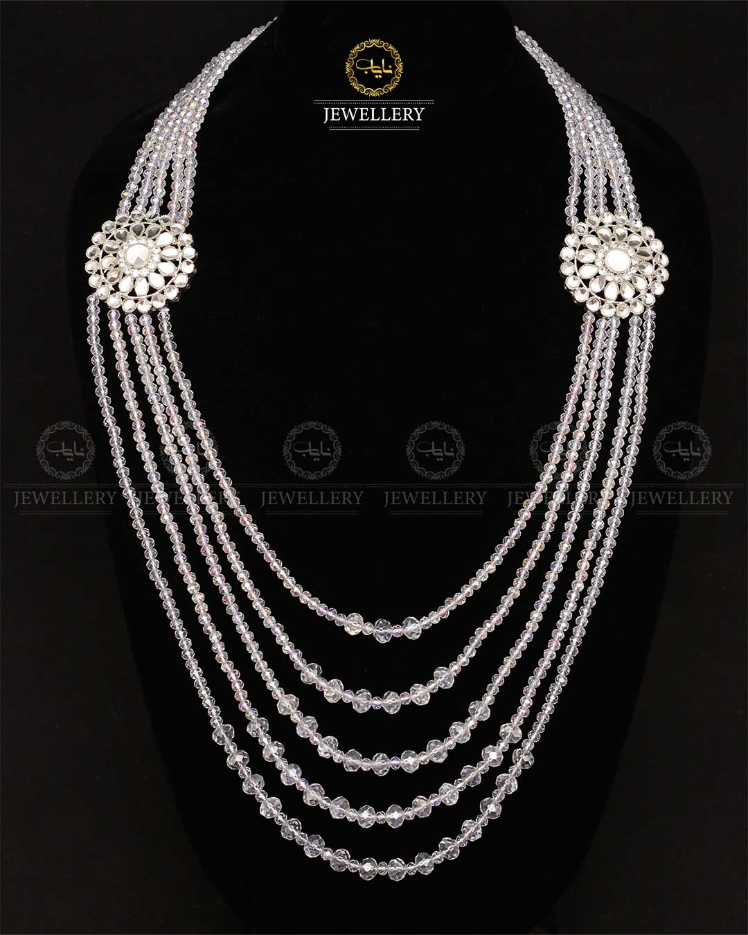 Kundan 5 layers Bridal Mala-2171-Silver