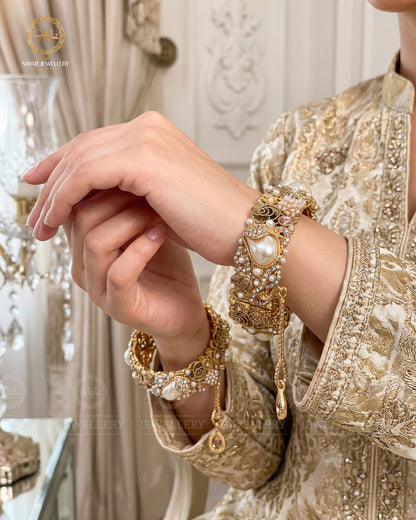 Turkish Mother Pearl Openable Bangles (pair) -2722