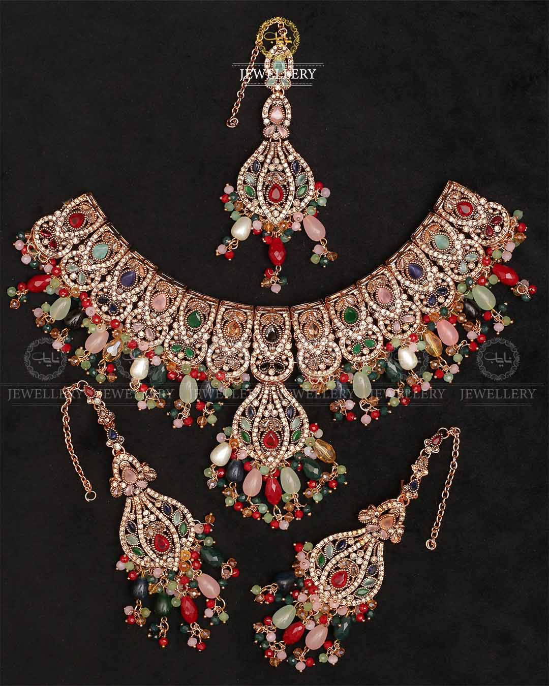 Rajhistani Zarcon Collar Necklace set-2332