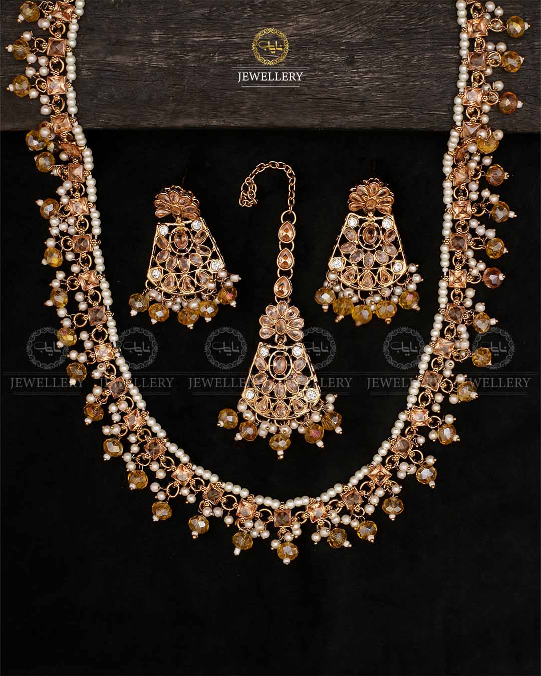 Zirconia Long Mala set-2535 Nayab Jewellery