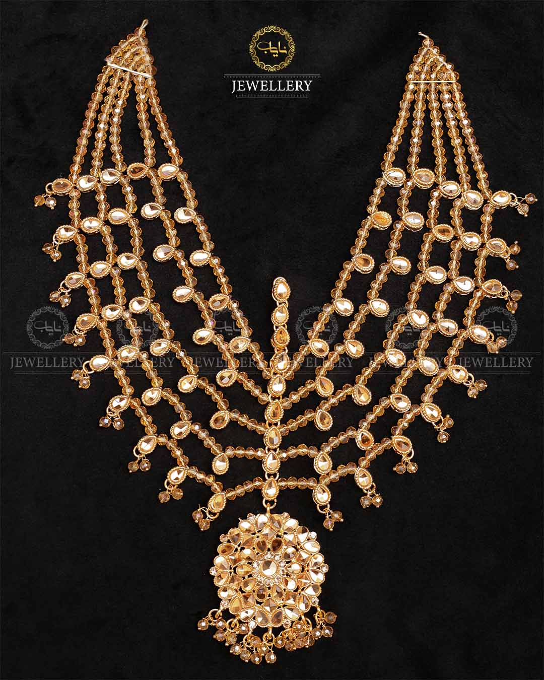 Kundan Full head Matha patti-2420-Golden