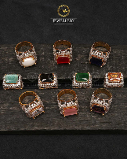 Jarao Stones Adjustable Ring-2492 Nayab Jewellery