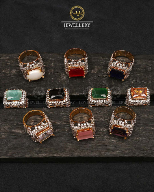Jarao Stones Adjustable Ring-2492 Nayab Jewellery